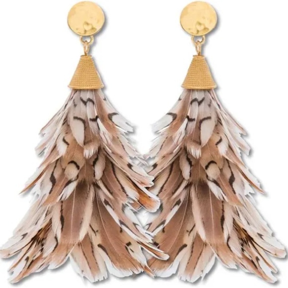 Anna Brackish Feather Earrings